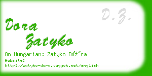 dora zatyko business card